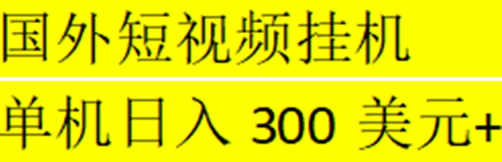 海外暴力短视频挂机全自动撸美金 单机日入300美元+【脚本免费+一对一指导】-有道网创