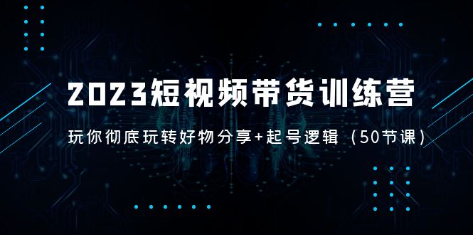 2023短视频带货训练营：带你彻底玩转好物分享+起号逻辑（50节课）-有道网创