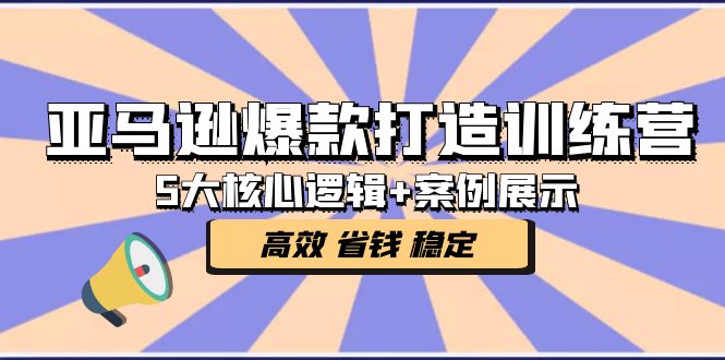 亚马逊爆款打造训练营：5大核心逻辑+案例展示 打造爆款链接 高效 省钱 稳定-有道网创