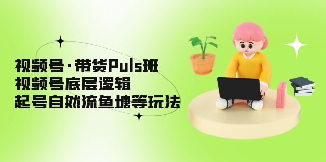 视频号·带货Puls班，视频号底层逻辑，起号自然流鱼塘等玩法-有道网创