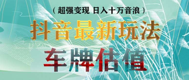 抖音最新无人直播变现直播车牌估值玩法项目 轻松日赚几百+【详细玩法教程】-有道网创