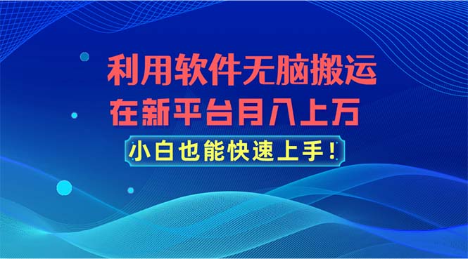 利用软件无脑搬运，在新平台月入上万，小白也能快速上手-有道网创